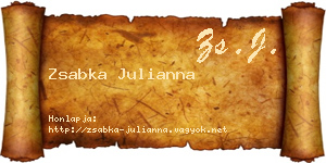 Zsabka Julianna névjegykártya